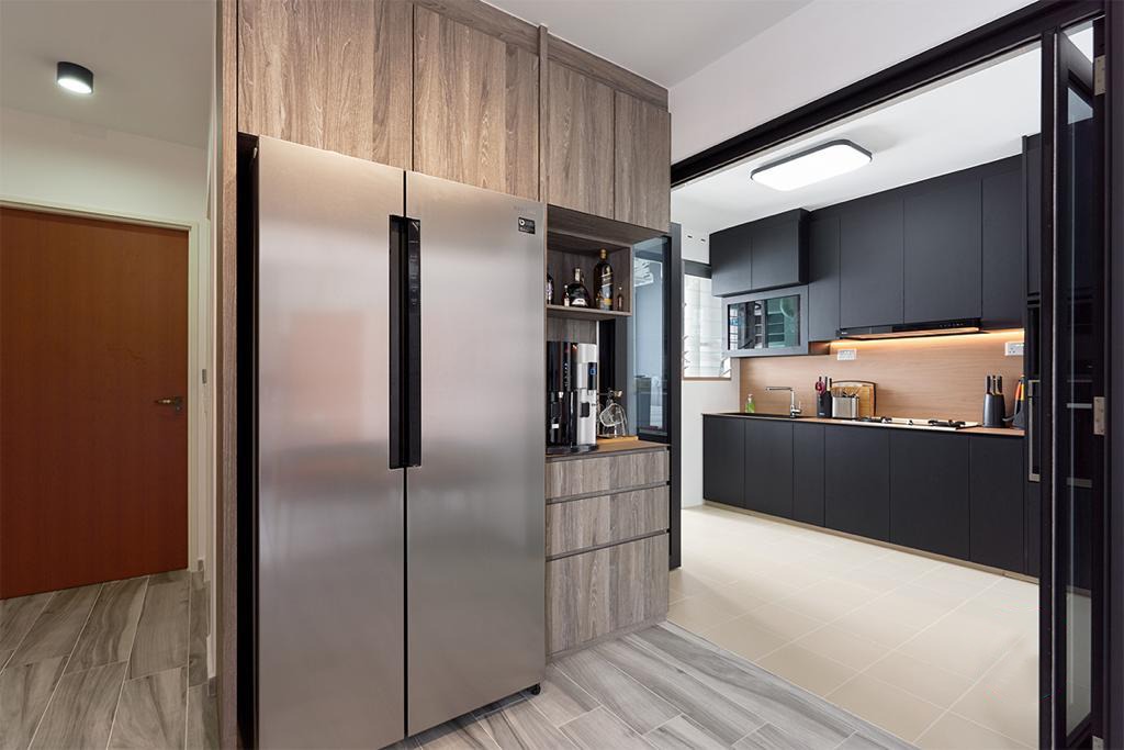 Industrial, Modern Design - Kitchen - HDB 4 Room - Design by Swiss Interior Design Pte Ltd