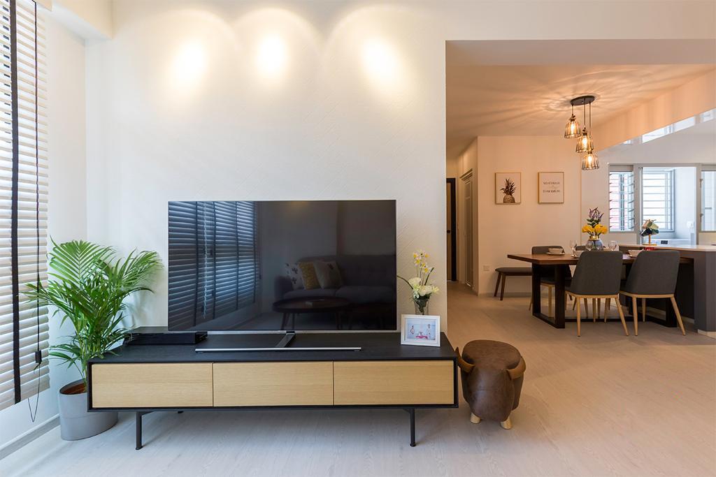 Contemporary Design - Living Room - HDB 4 Room - Design by Swiss Interior Design Pte Ltd