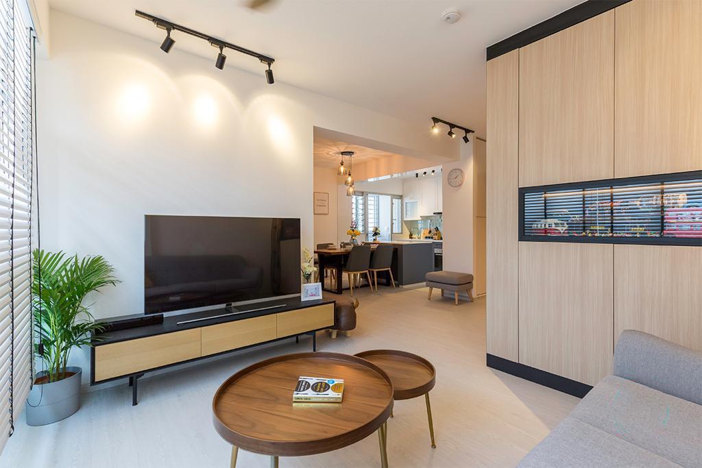 Contemporary Design - Living Room - HDB 4 Room - Design by Swiss Interior Design Pte Ltd