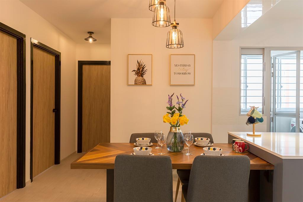 Contemporary Design - Dining Room - HDB 4 Room - Design by Swiss Interior Design Pte Ltd