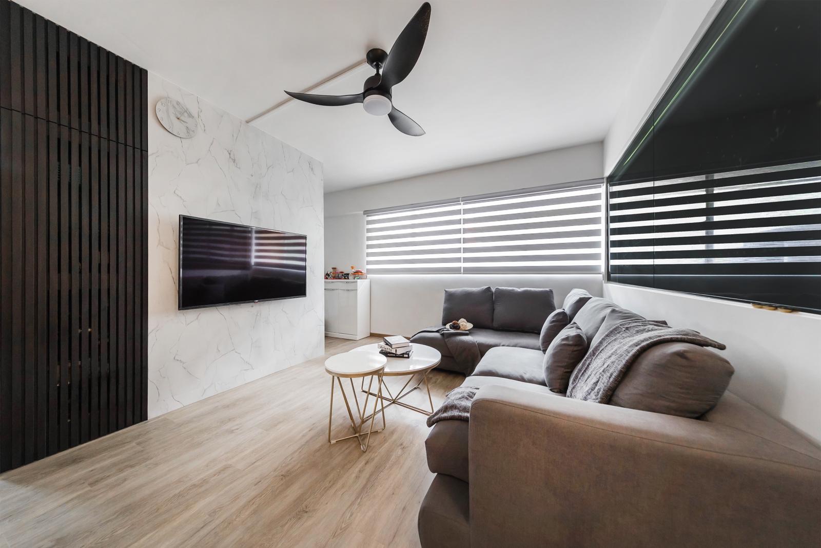 Contemporary, Modern Design - Living Room - HDB 4 Room - Design by Swiss Interior Design Pte Ltd