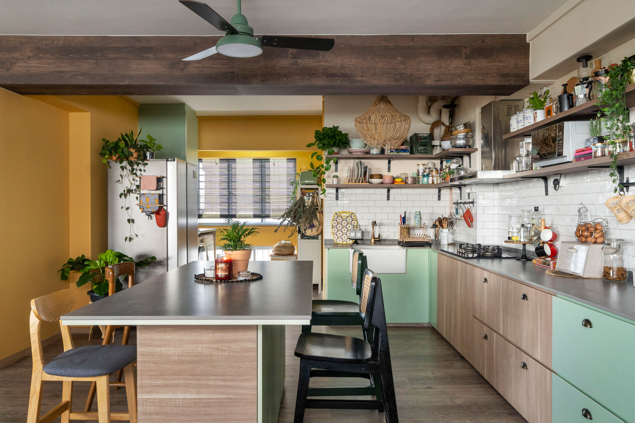 Eclectic, Rustic, Tropical Design - Kitchen - HDB Executive Apartment - Design by The Alchemists Design