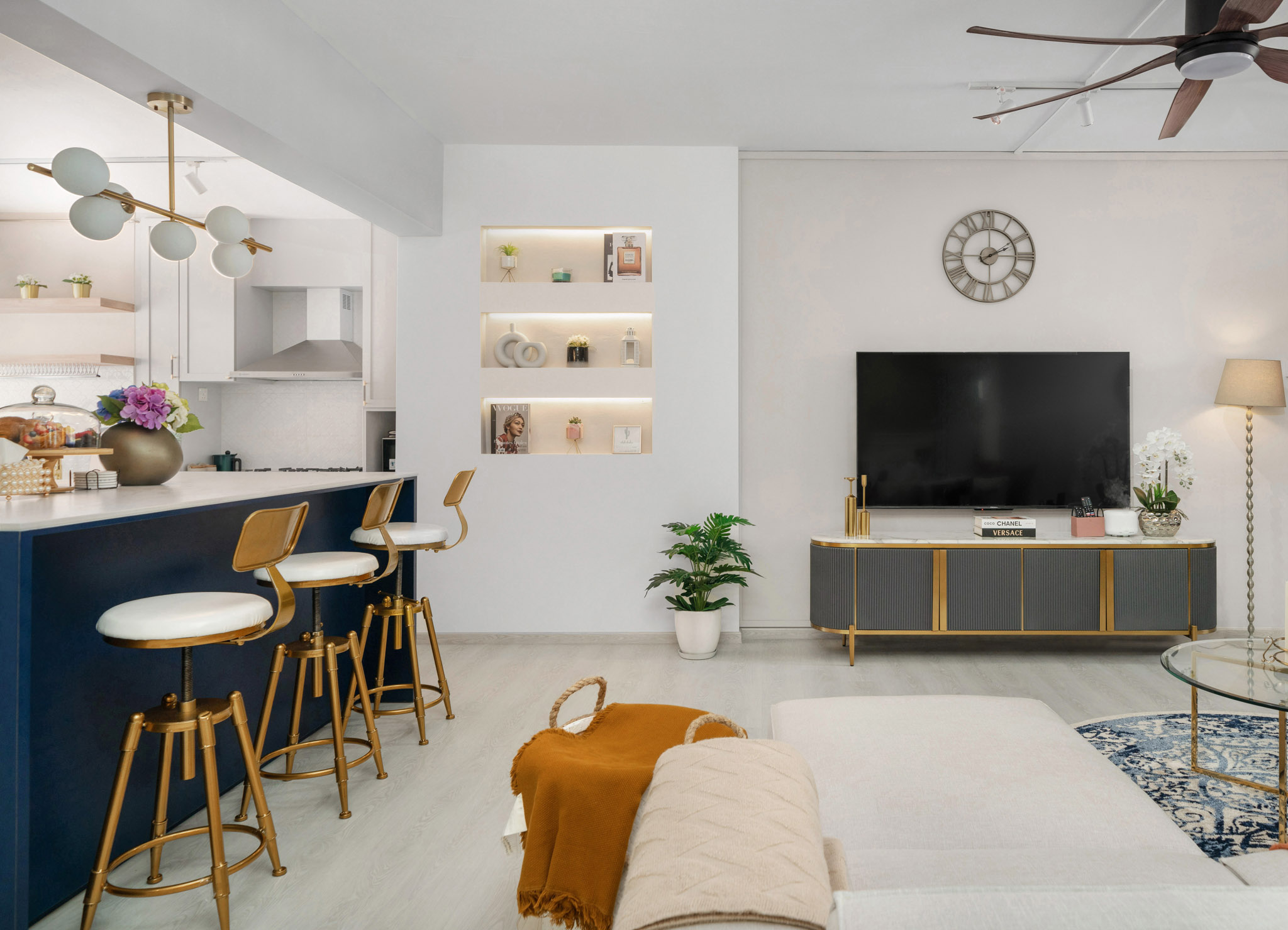 Modern, Victorian Design - Living Room - HDB 5 Room - Design by The Alchemists Design
