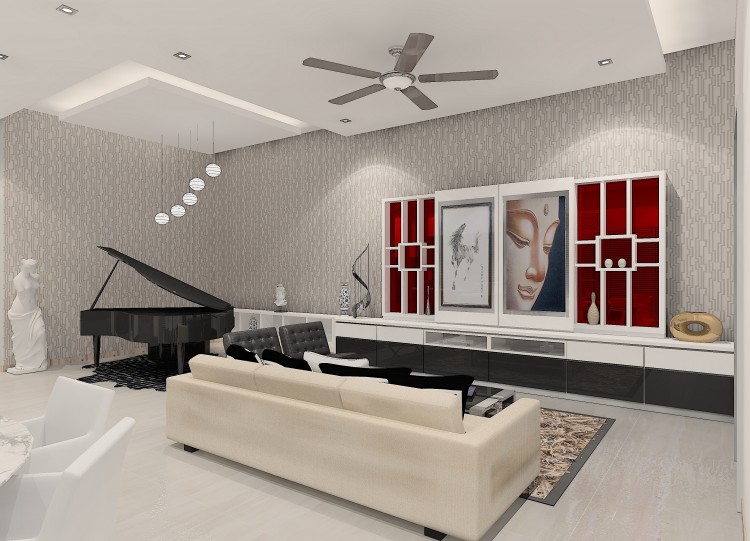 Contemporary, Eclectic Design - Living Room - Landed House - Design by The Creative Formation Pte Ltd