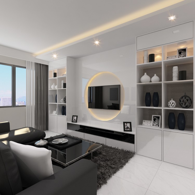 Minimalist, Modern Design - Living Room - Condominium - Design by The Creative Formation Pte Ltd