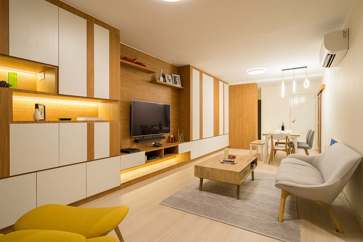 Minimalist, Modern Design - Living Room - HDB 4 Room - Design by The Interior Place Pte Ltd