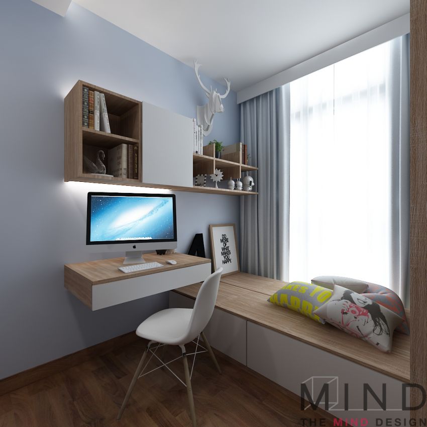 Contemporary, Modern, Scandinavian Design - Study Room - Condominium - Design by The Mind Design Pte Ltd