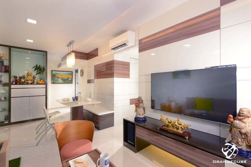Contemporary, Modern Design - Living Room - HDB 4 Room - Design by The Orange Cube Pte Ltd