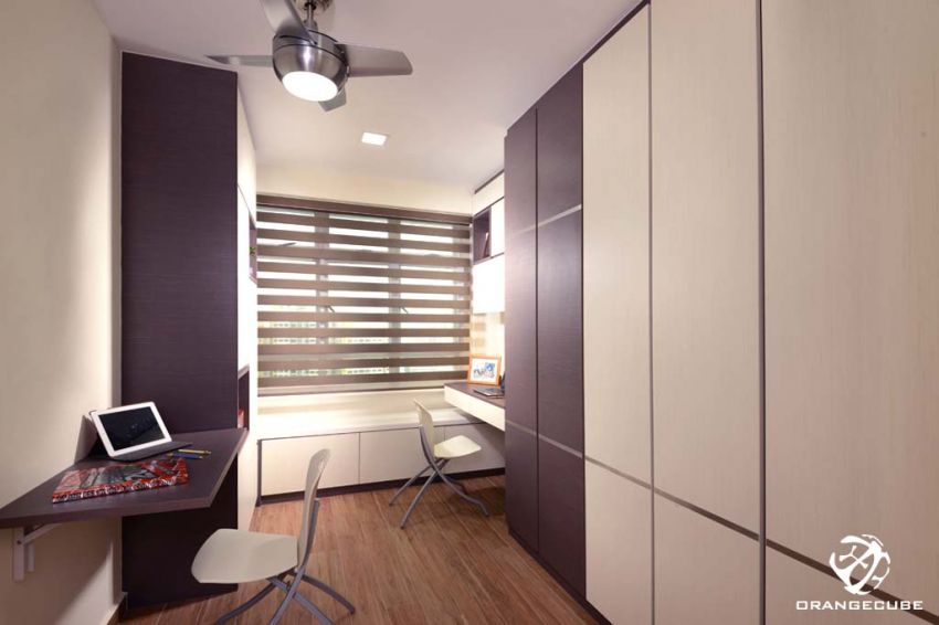 Contemporary, Modern Design - Study Room - HDB 4 Room - Design by The Orange Cube Pte Ltd