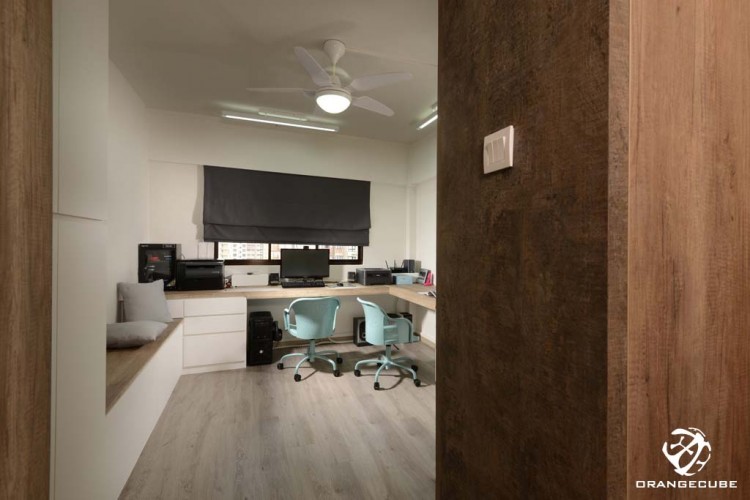 Minimalist, Scandinavian Design - Study Room - HDB 4 Room - Design by The Orange Cube Pte Ltd