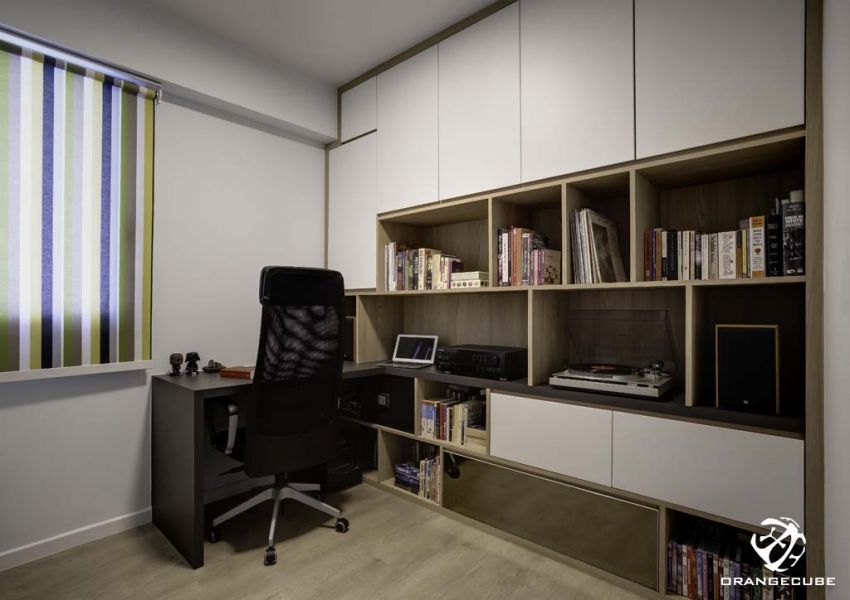 Contemporary, Scandinavian Design - Study Room - HDB 5 Room - Design by The Orange Cube Pte Ltd