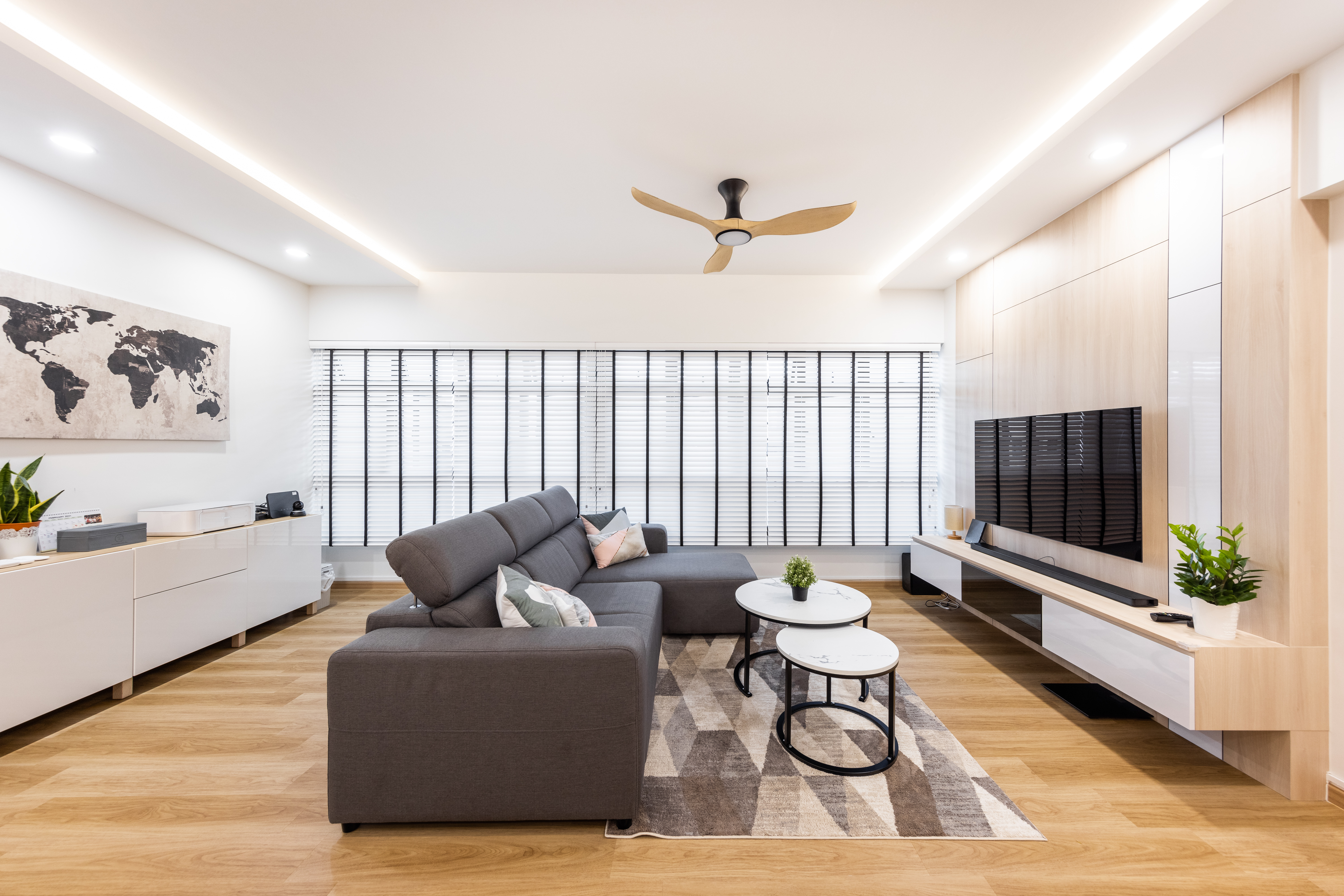 Minimalist, Scandinavian Design - Living Room - HDB 5 Room - Design by U-Home Interior Design Pte Ltd