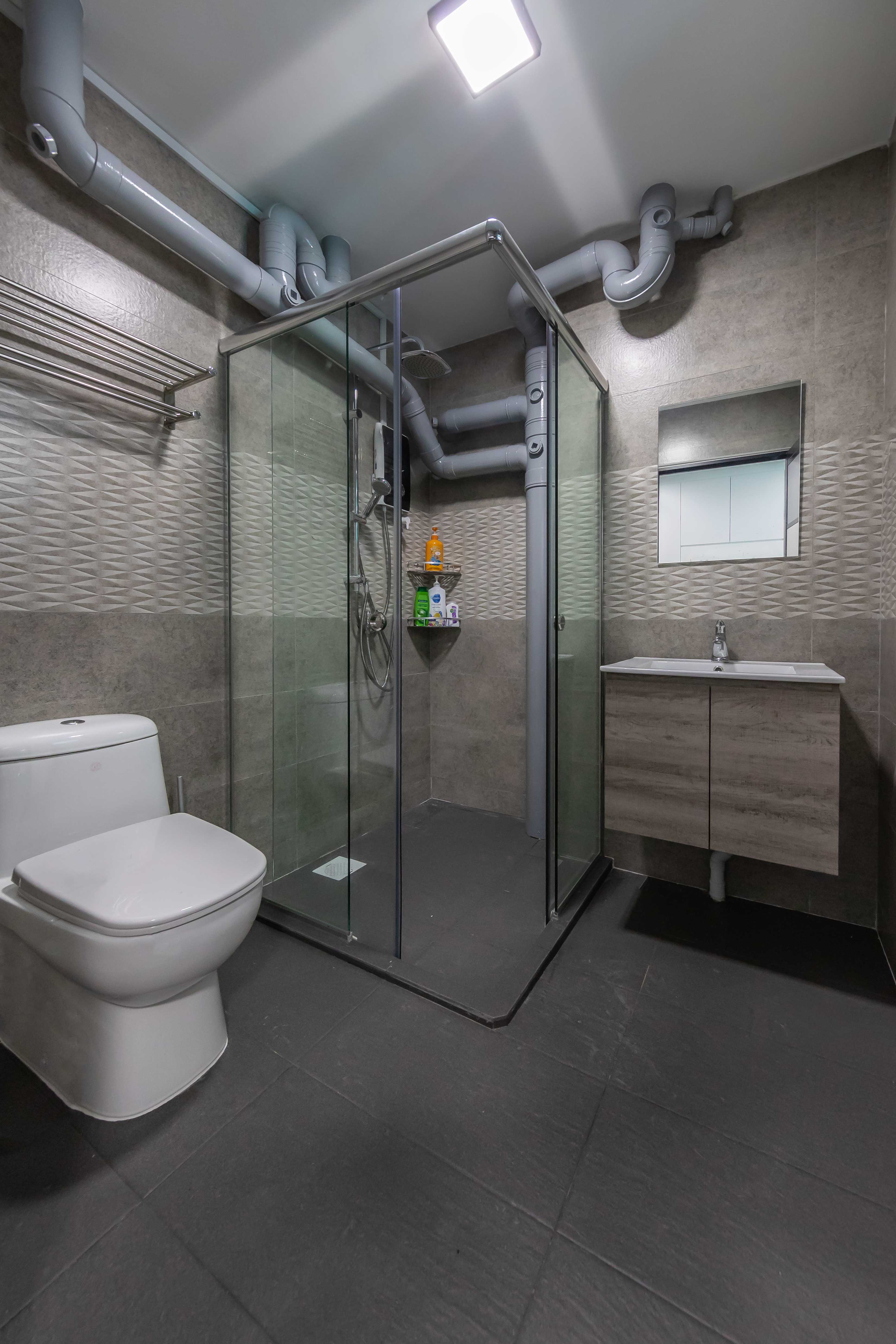  Design - Bathroom - HDB 4 Room - Design by U-Home Interior Design Pte Ltd