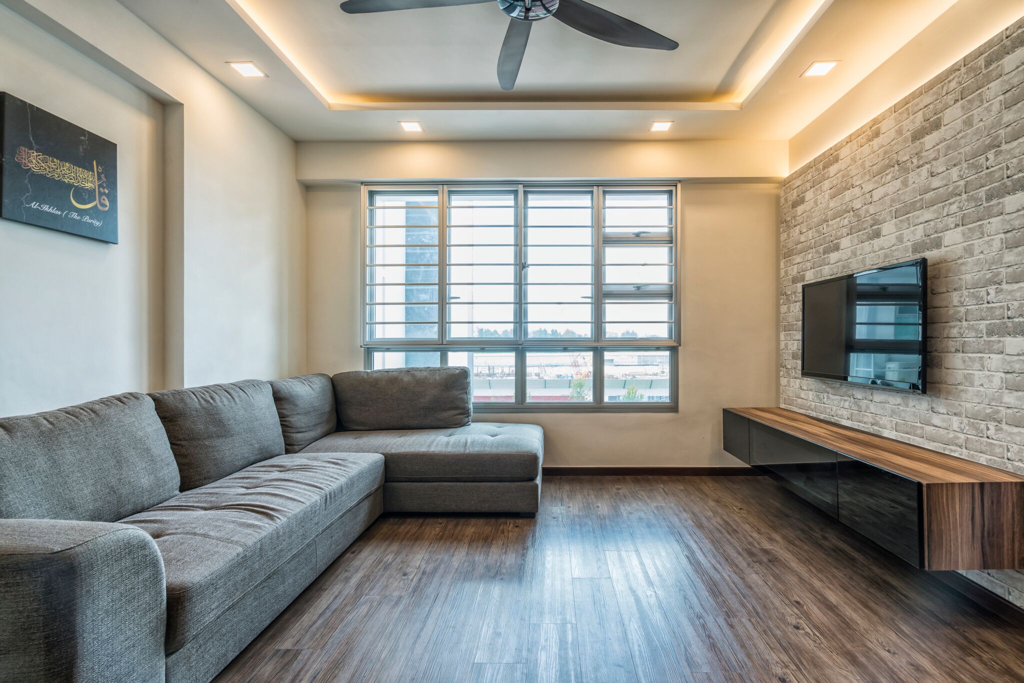 Industrial Design - Living Room - HDB 3 Room - Design by U-Home Interior Design Pte Ltd