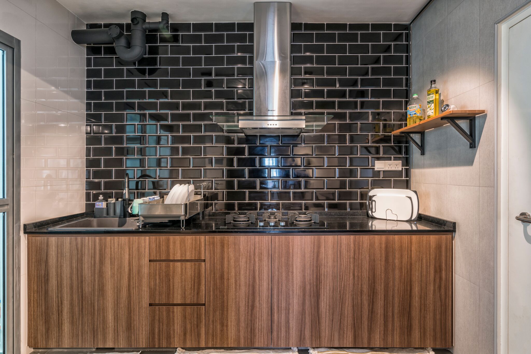 Industrial Design - Kitchen - HDB 3 Room - Design by U-Home Interior Design Pte Ltd