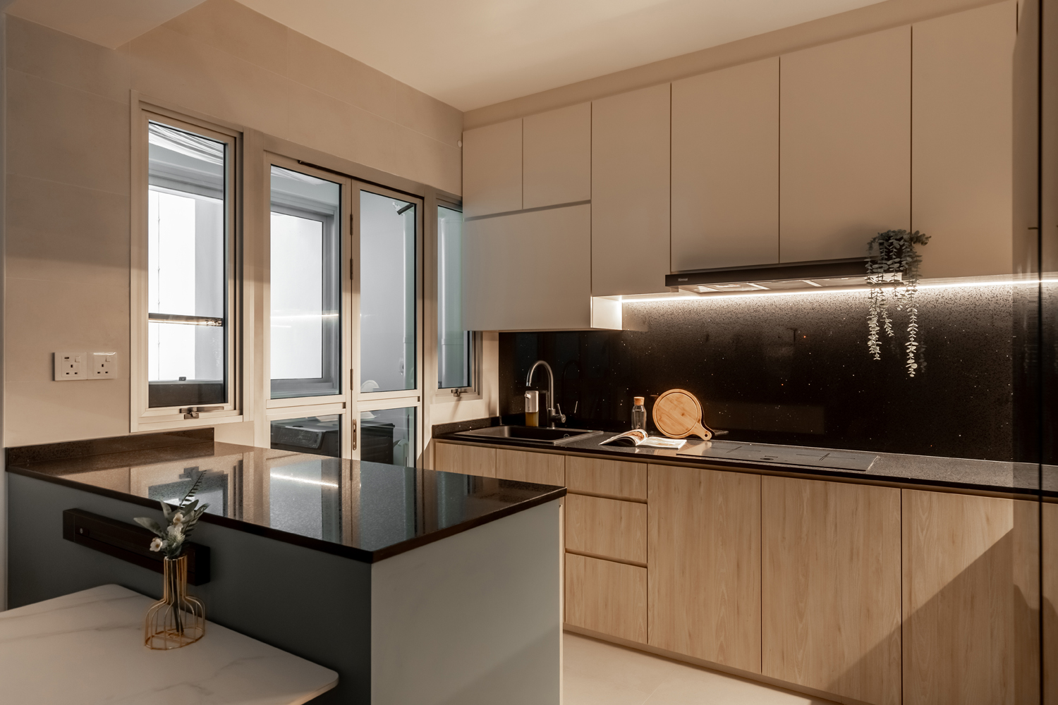 Modern Design - Kitchen - HDB 4 Room - Design by U-Home Interior Design Pte Ltd