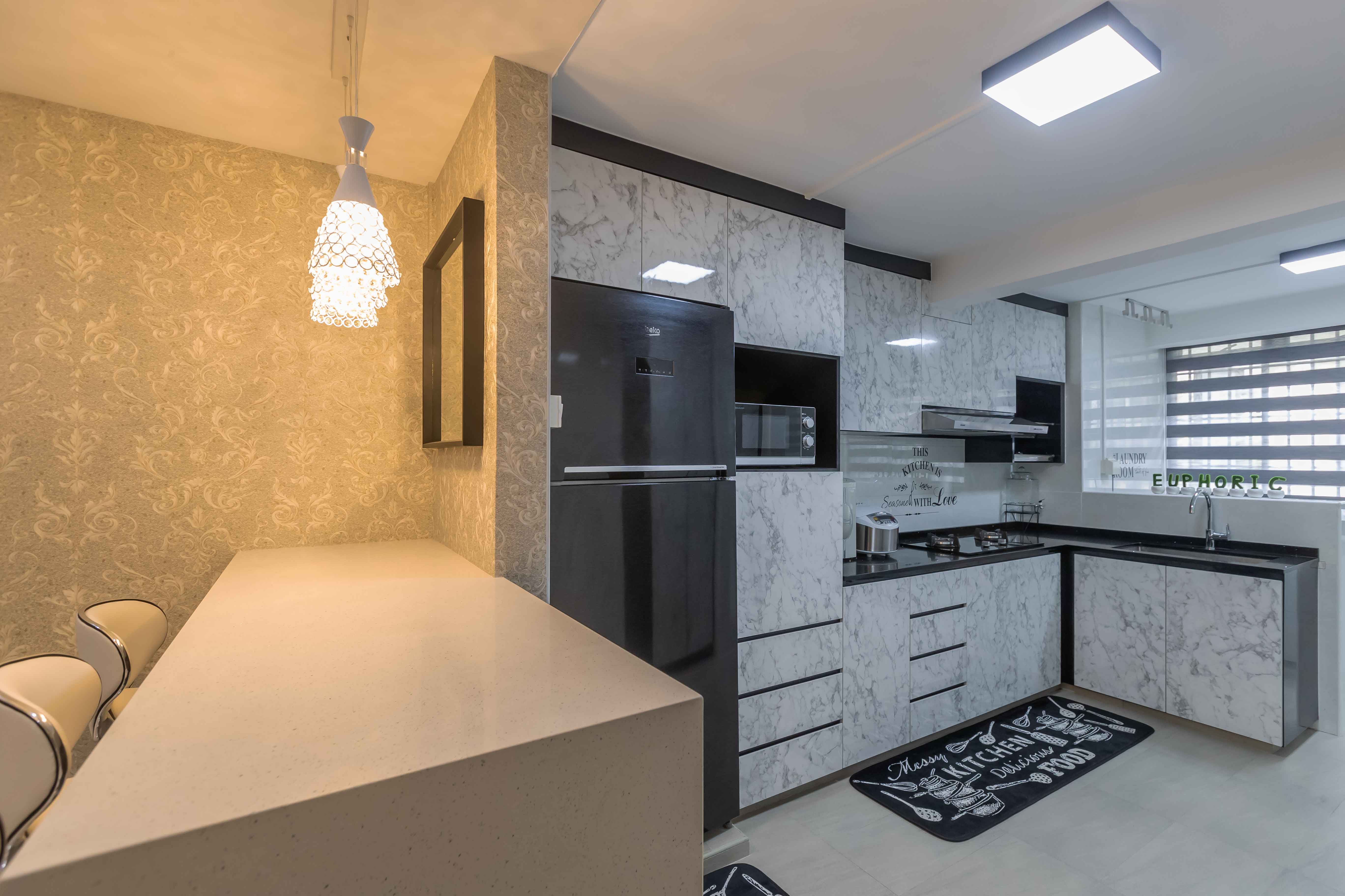 Modern Design - Kitchen - HDB 3 Room - Design by U-Home Interior Design Pte Ltd