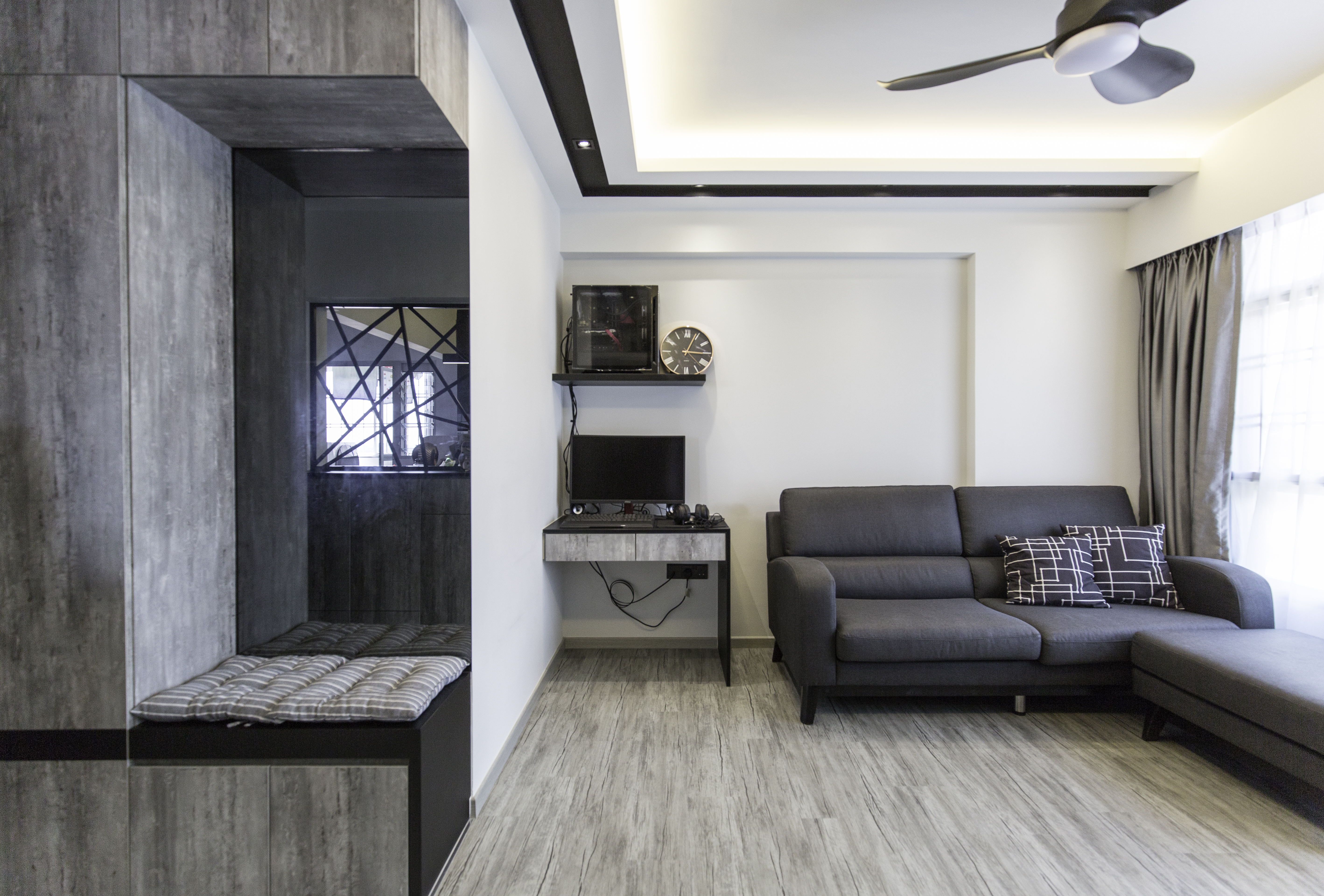 Contemporary Design - Living Room - HDB 4 Room - Design by U-Home Interior Design Pte Ltd