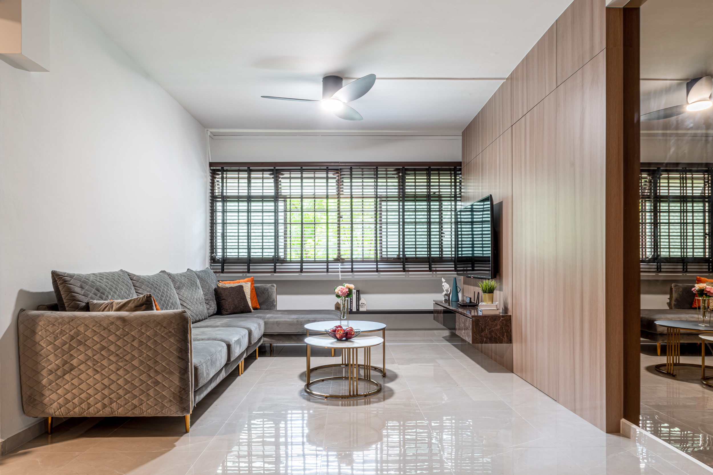 Contemporary, Modern Design - Living Room - HDB 5 Room - Design by U-Home Interior Design Pte Ltd