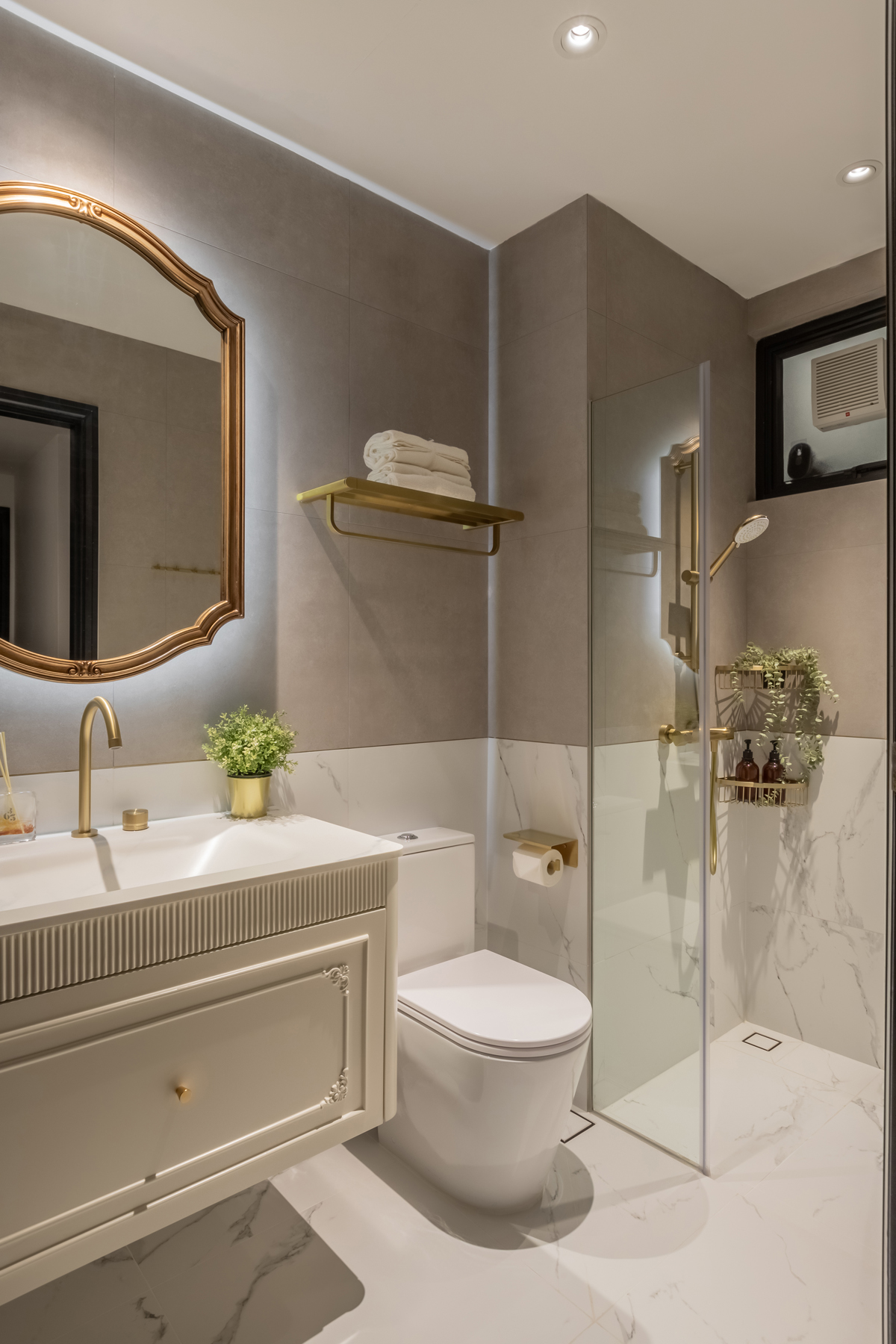 Country, Victorian, Vintage Design - Bathroom - Condominium - Design by U-Home Interior Design Pte Ltd