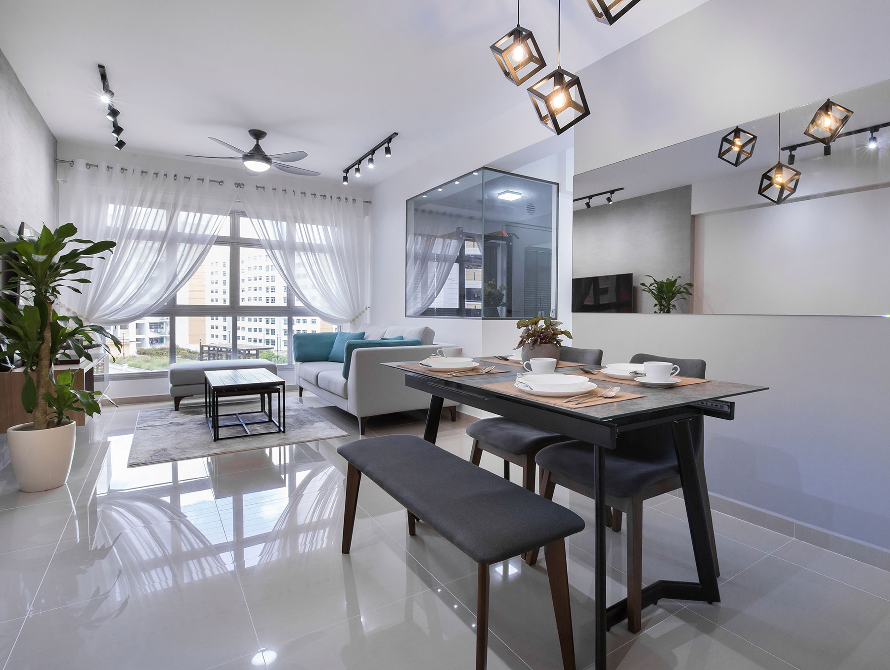 Contemporary, Modern Design - Dining Room - HDB 4 Room - Design by U-Home Interior Design Pte Ltd