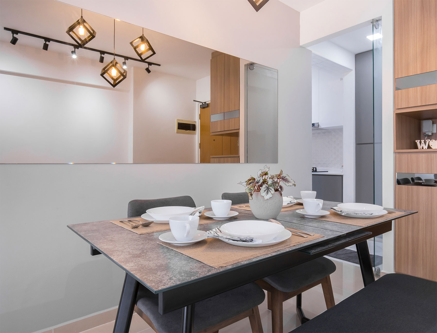 Contemporary, Modern Design - Dining Room - HDB 4 Room - Design by U-Home Interior Design Pte Ltd