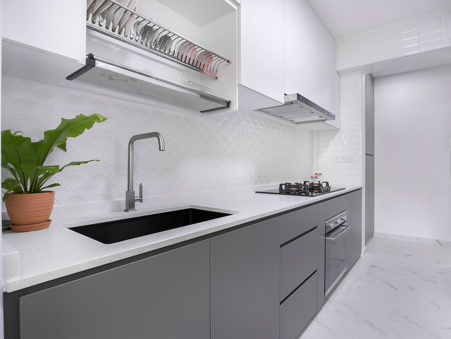 Contemporary, Modern Design - Kitchen - HDB 4 Room - Design by U-Home Interior Design Pte Ltd