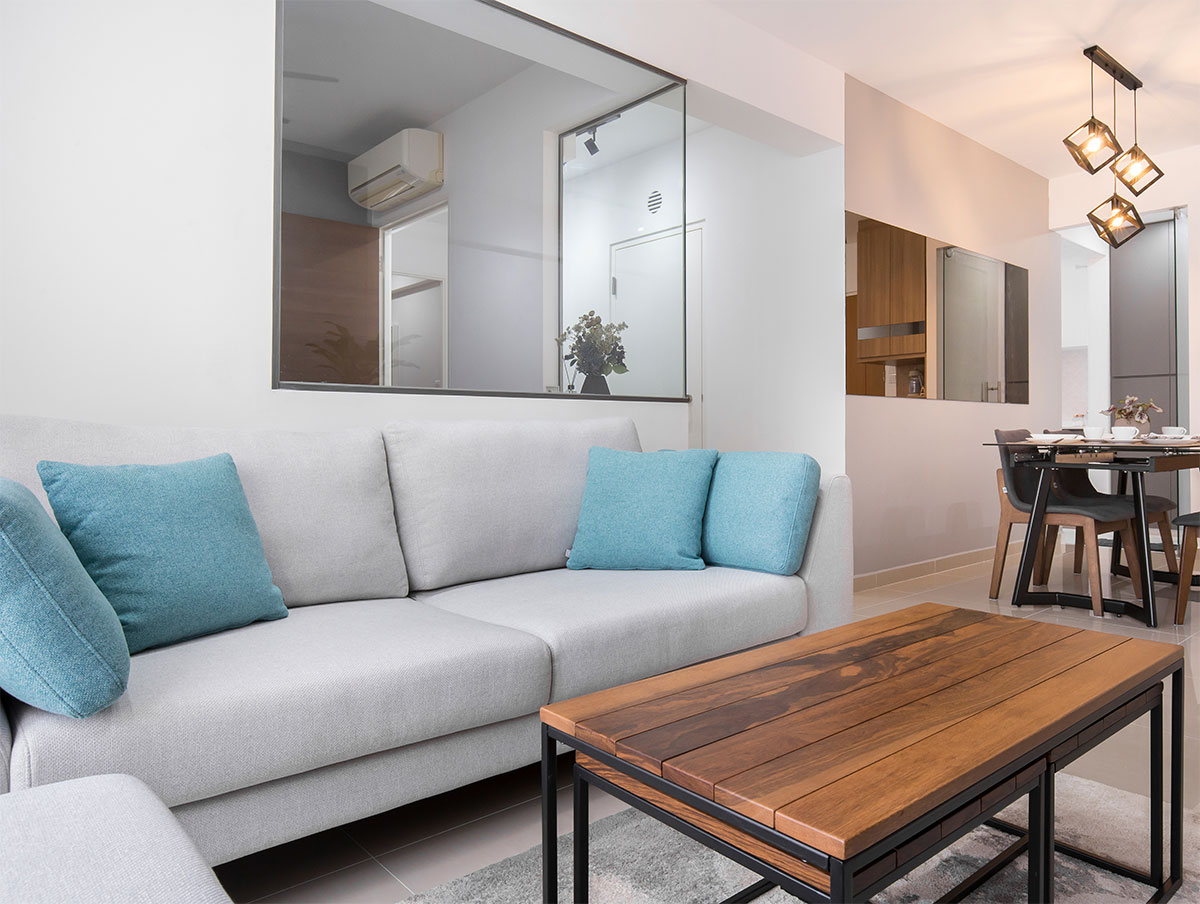 Contemporary, Modern Design - Living Room - HDB 4 Room - Design by U-Home Interior Design Pte Ltd