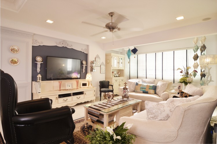 Classical, Country Design - Living Room - HDB Executive Apartment - Design by U-Home Interior Design Pte Ltd