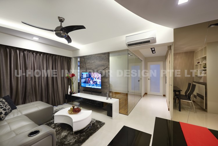 Contemporary, Modern Design - Living Room - HDB 4 Room - Design by U-Home Interior Design Pte Ltd