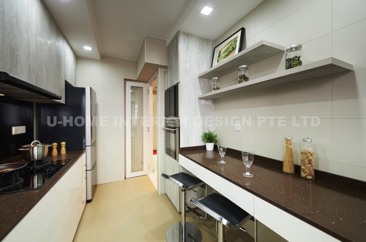 Contemporary, Modern Design - Kitchen - HDB 4 Room - Design by U-Home Interior Design Pte Ltd