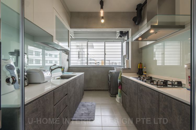 Industrial, Scandinavian Design - Kitchen - HDB 4 Room - Design by U-Home Interior Design Pte Ltd