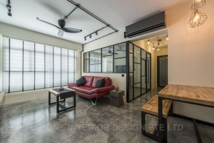 Industrial, Scandinavian Design - Living Room - HDB 4 Room - Design by U-Home Interior Design Pte Ltd