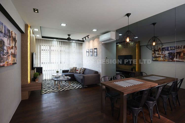 Contemporary, Country, Modern Design - Living Room - HDB 4 Room - Design by U-Home Interior Design Pte Ltd