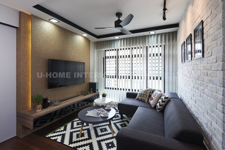 Contemporary, Country, Modern Design - Living Room - HDB 4 Room - Design by U-Home Interior Design Pte Ltd