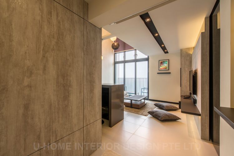 Modern, Rustic Design - Living Room - HDB 5 Room - Design by U-Home Interior Design Pte Ltd