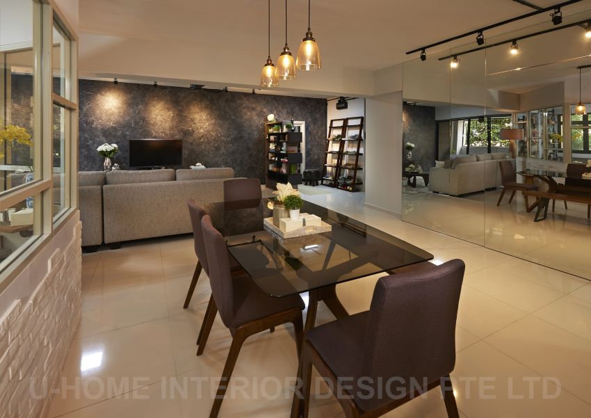 Industrial, Rustic Design - Dining Room - HDB Executive Apartment - Design by U-Home Interior Design Pte Ltd