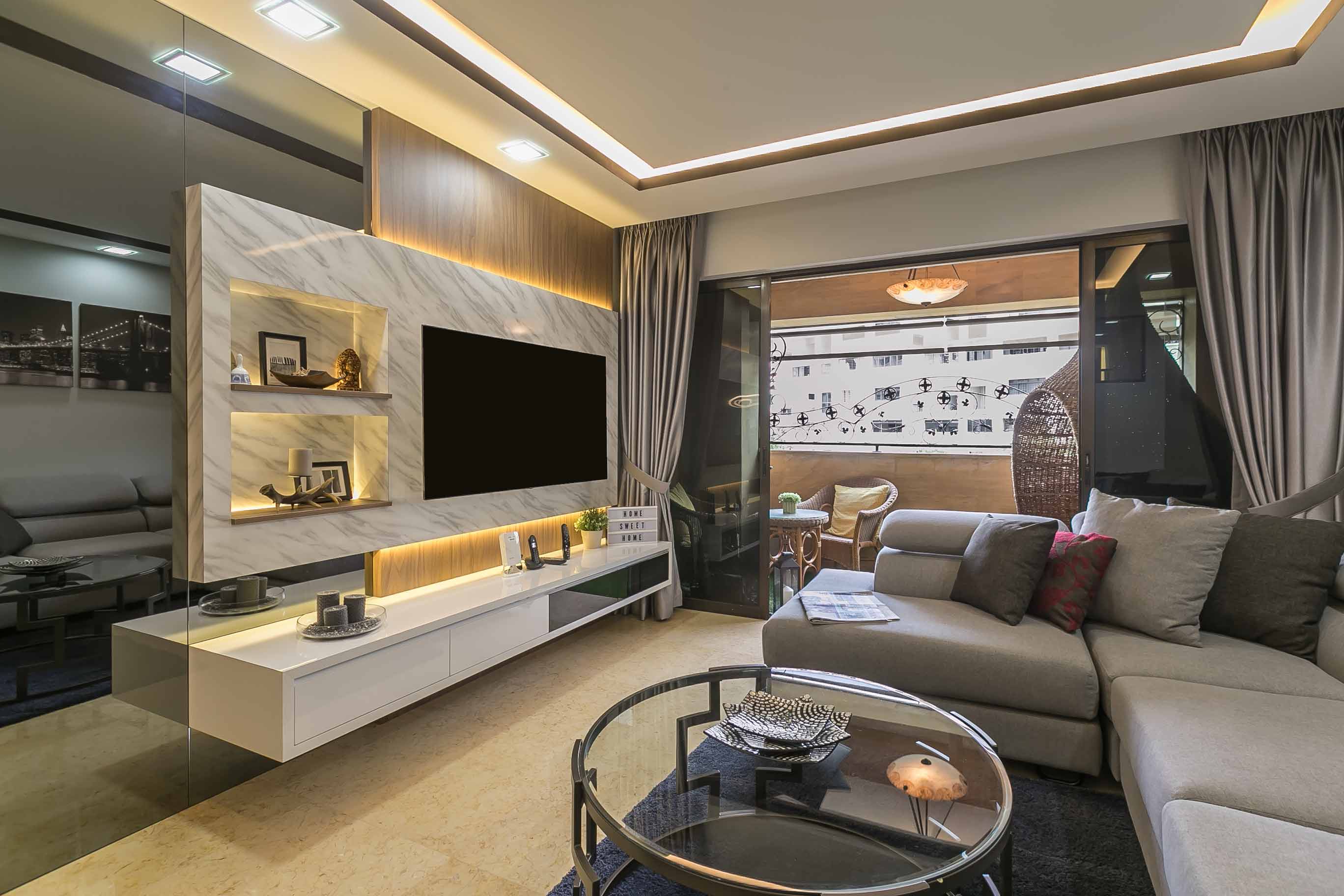 Modern Design - Living Room - HDB 4 Room - Design by U-Home Interior Design Pte Ltd