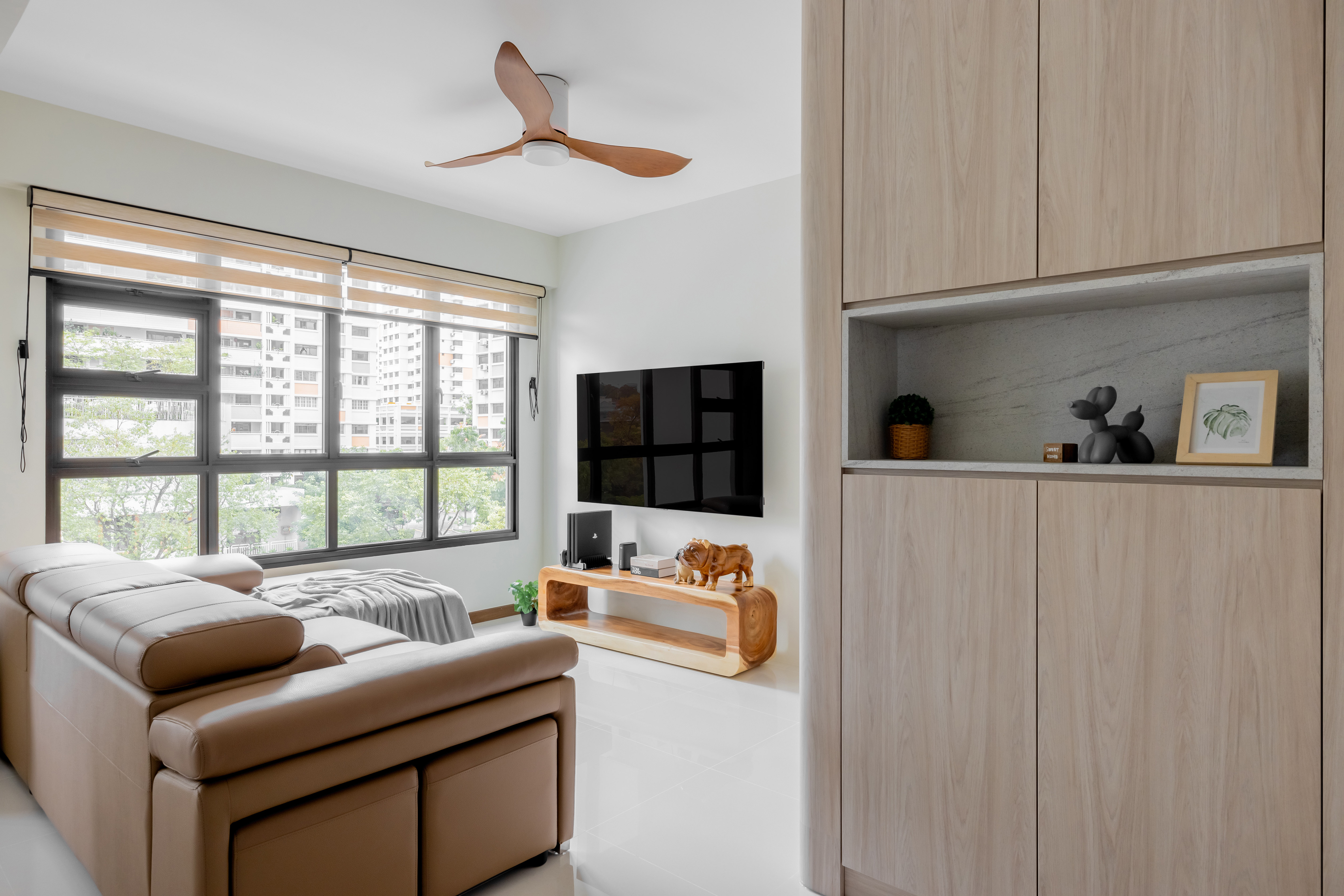 Minimalist, Modern Design - Living Room - HDB 4 Room - Design by U-Home Interior Design Pte Ltd