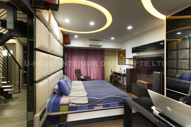 Contemporary, Modern, Retro Design - Bedroom - Landed House - Design by U-Home Interior Design Pte Ltd