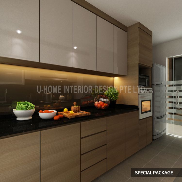 Modern Design - Kitchen - HDB 4 Room - Design by U-Home Interior Design Pte Ltd