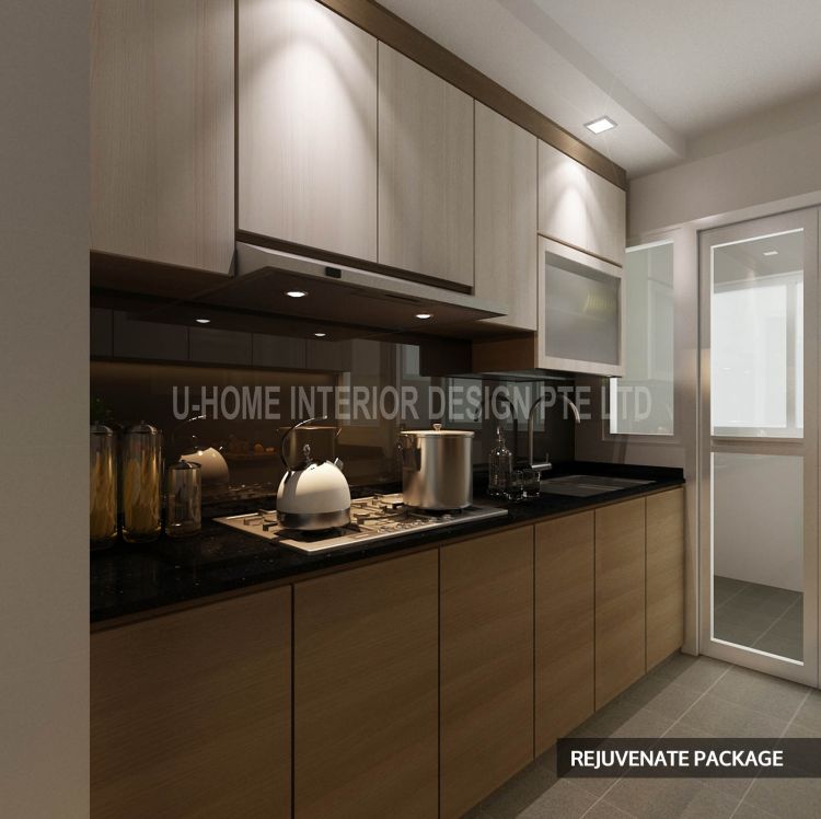 Modern Design - Kitchen - HDB 4 Room - Design by U-Home Interior Design Pte Ltd