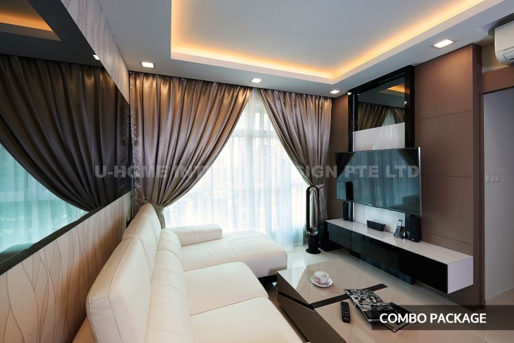 Modern Design - Living Room - HDB 4 Room - Design by U-Home Interior Design Pte Ltd