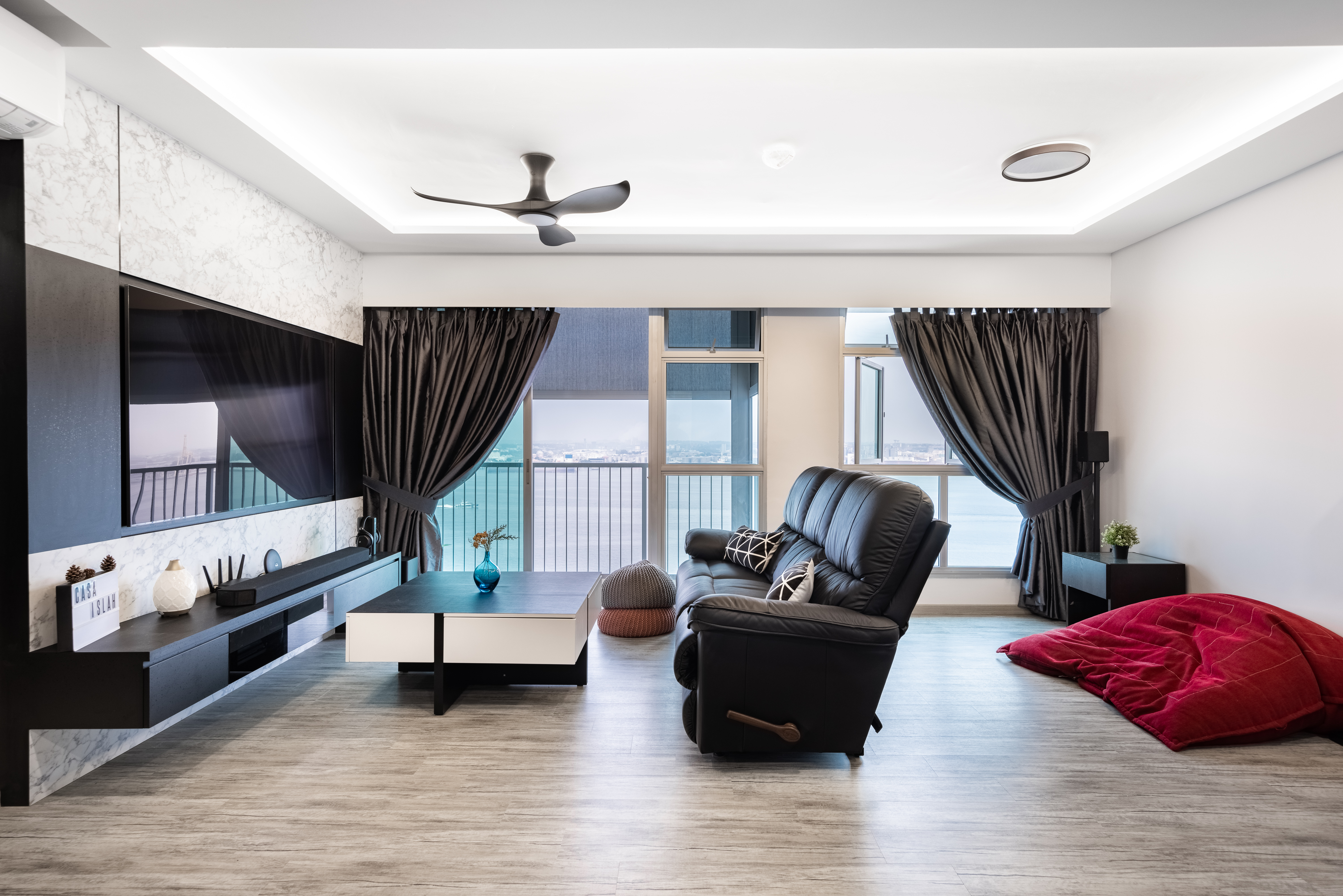Mediterranean, Modern Design - Living Room - HDB 5 Room - Design by U-Home Interior Design Pte Ltd