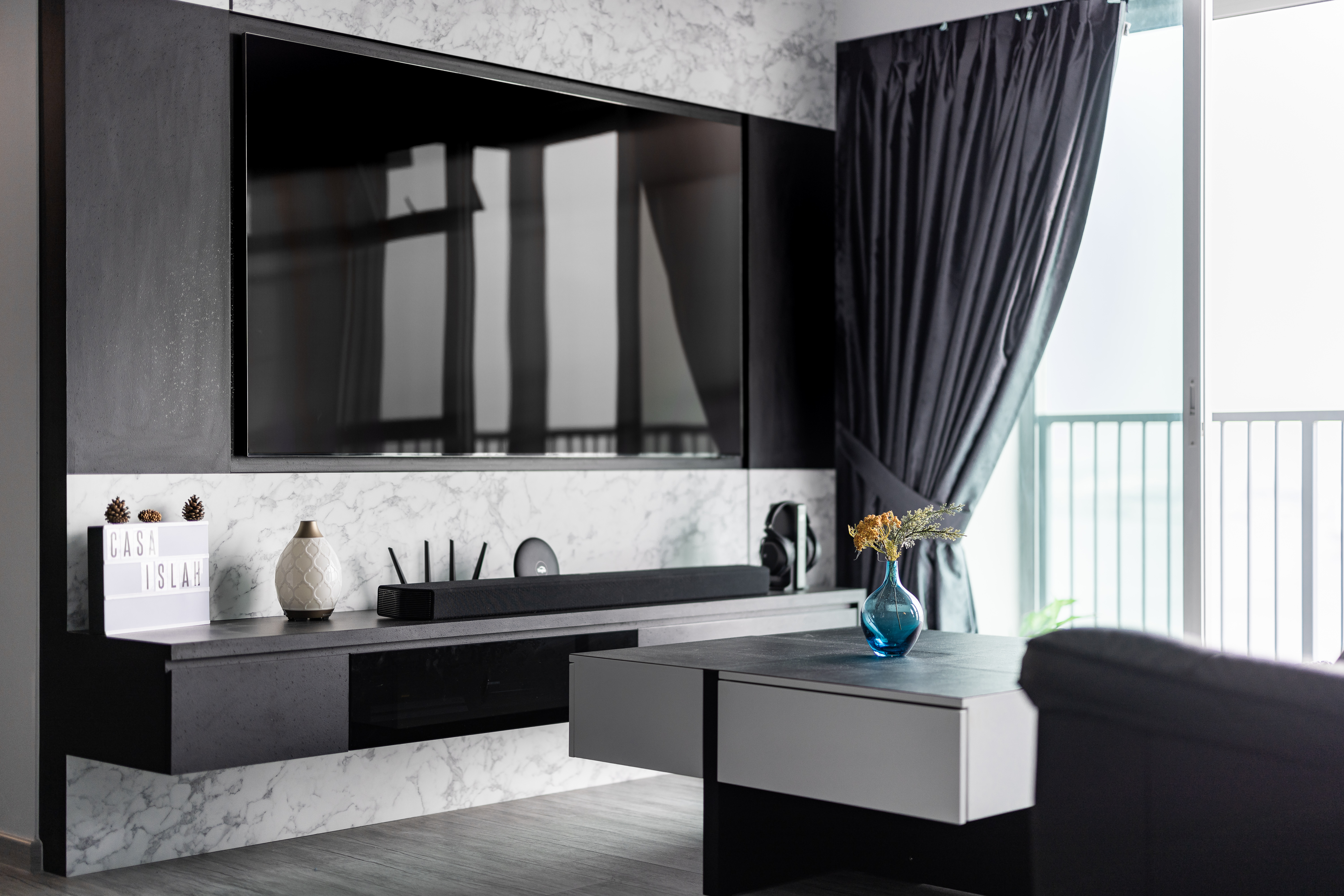 Mediterranean, Modern Design - Living Room - HDB 5 Room - Design by U-Home Interior Design Pte Ltd