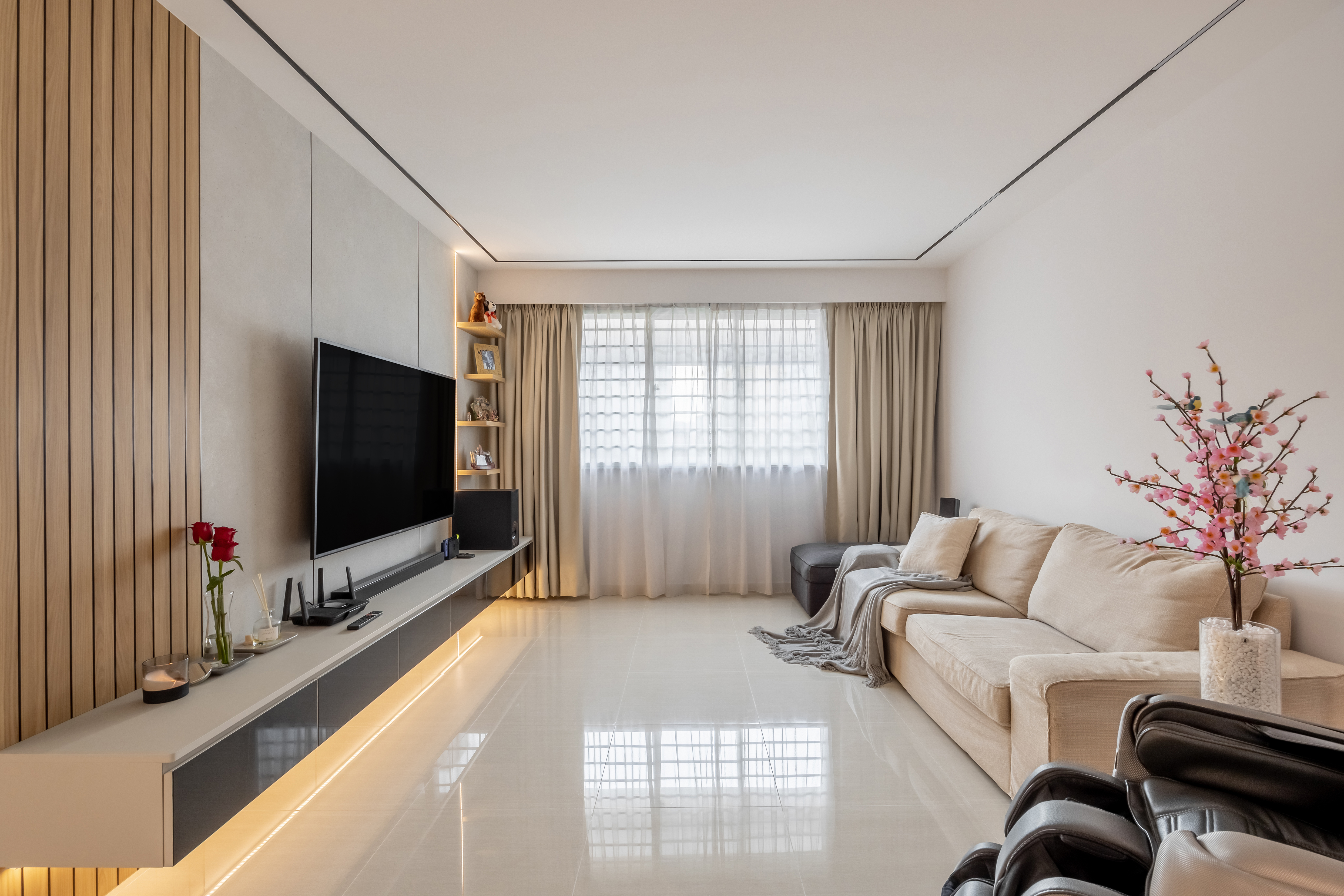 Minimalist Design - Living Room - HDB 5 Room - Design by U-Home Interior Design Pte Ltd