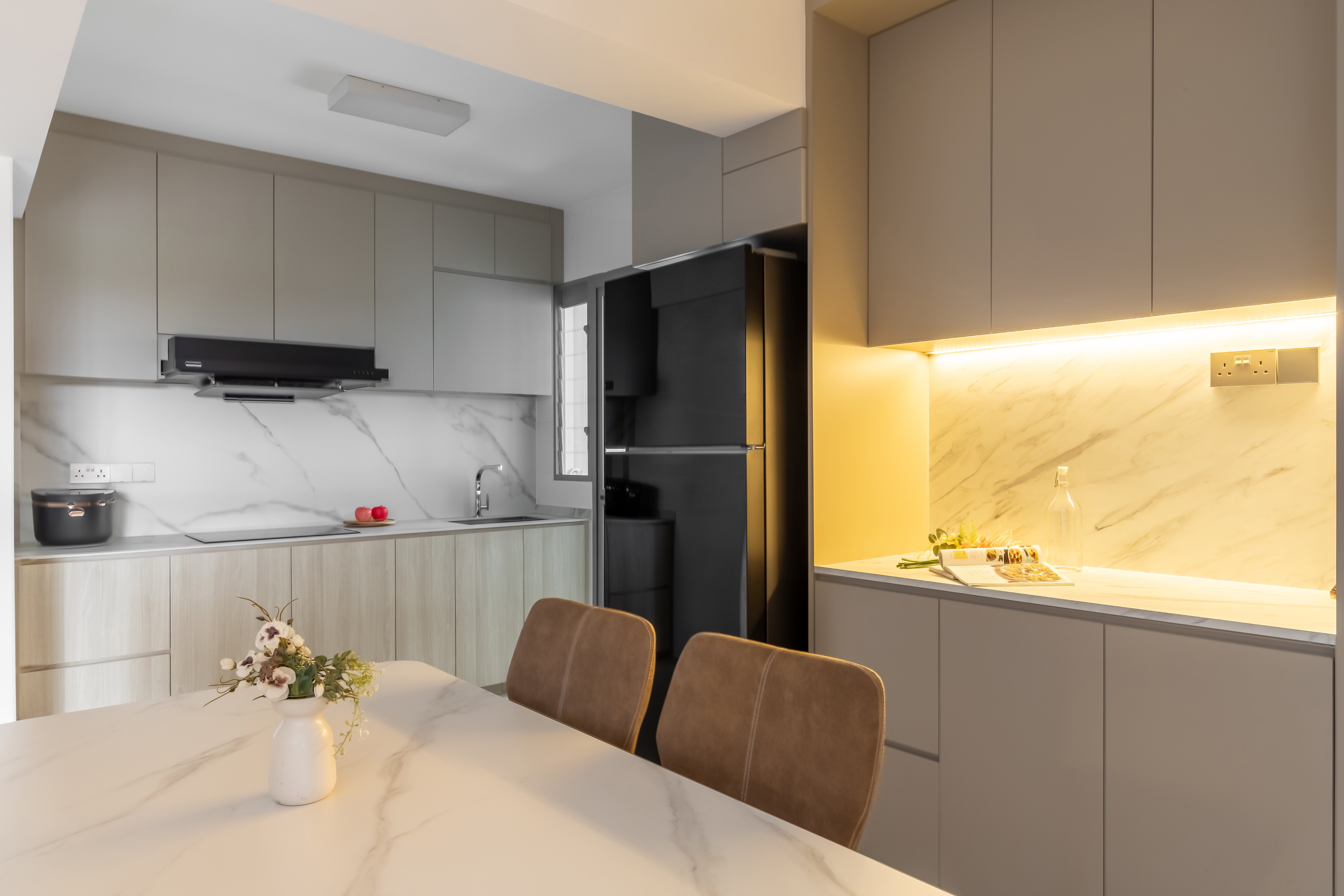 Contemporary, Minimalist, Modern Design - Dining Room - HDB 4 Room - Design by U-Home Interior Design Pte Ltd