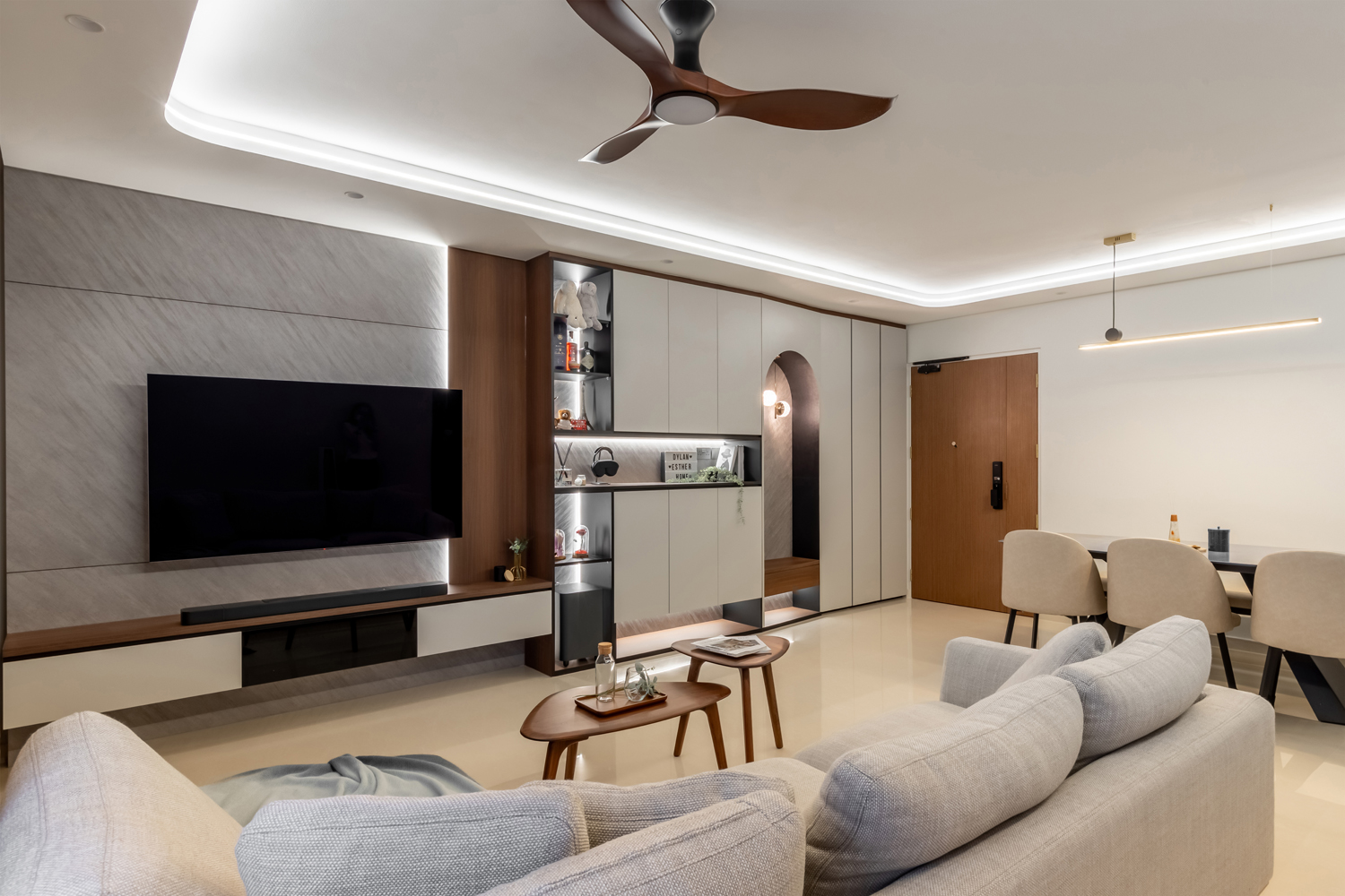 Contemporary, Modern Design - Living Room - HDB 5 Room - Design by U-Home Interior Design Pte Ltd