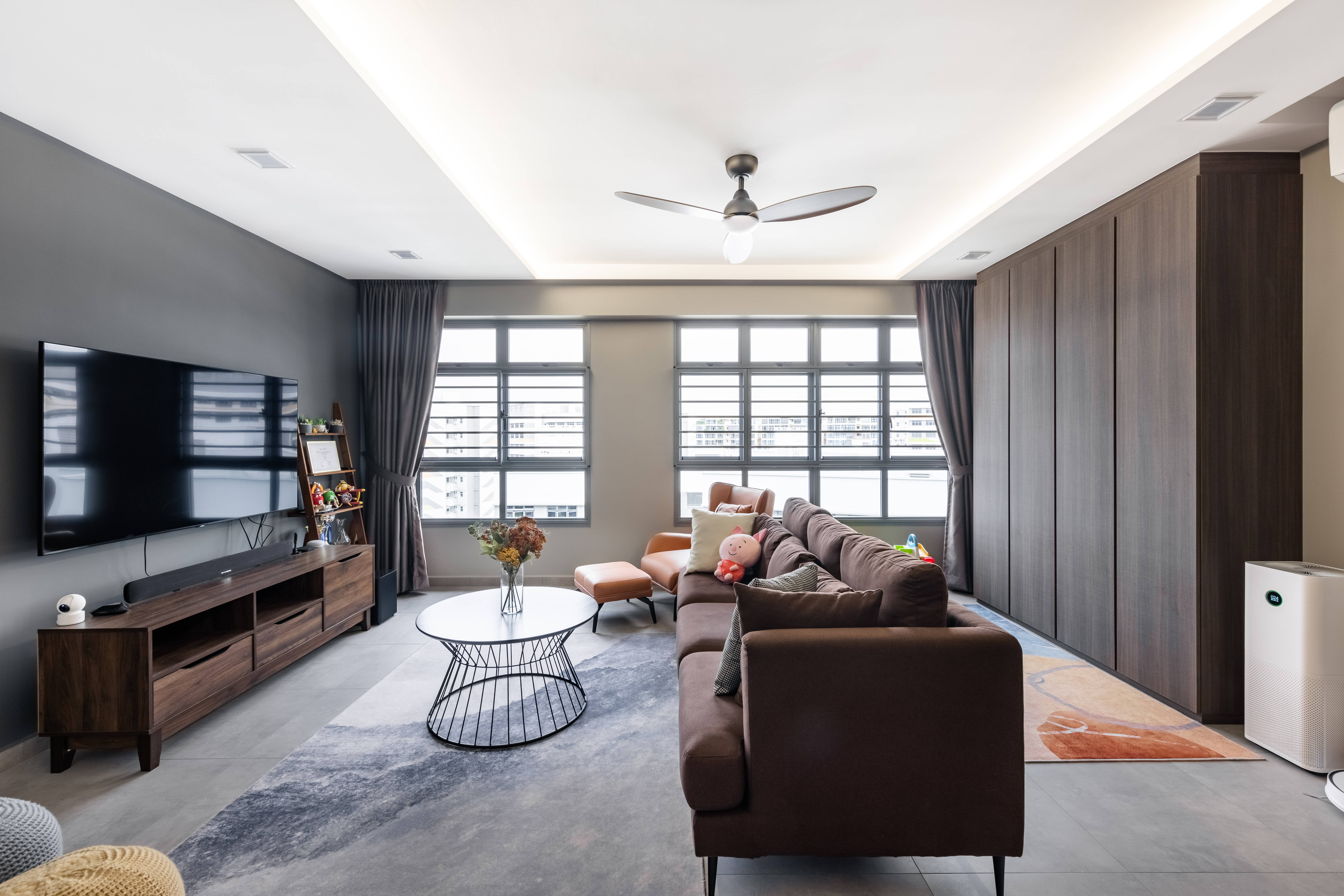 Contemporary, Industrial, Modern Design - Living Room - HDB 5 Room - Design by U-Home Interior Design Pte Ltd