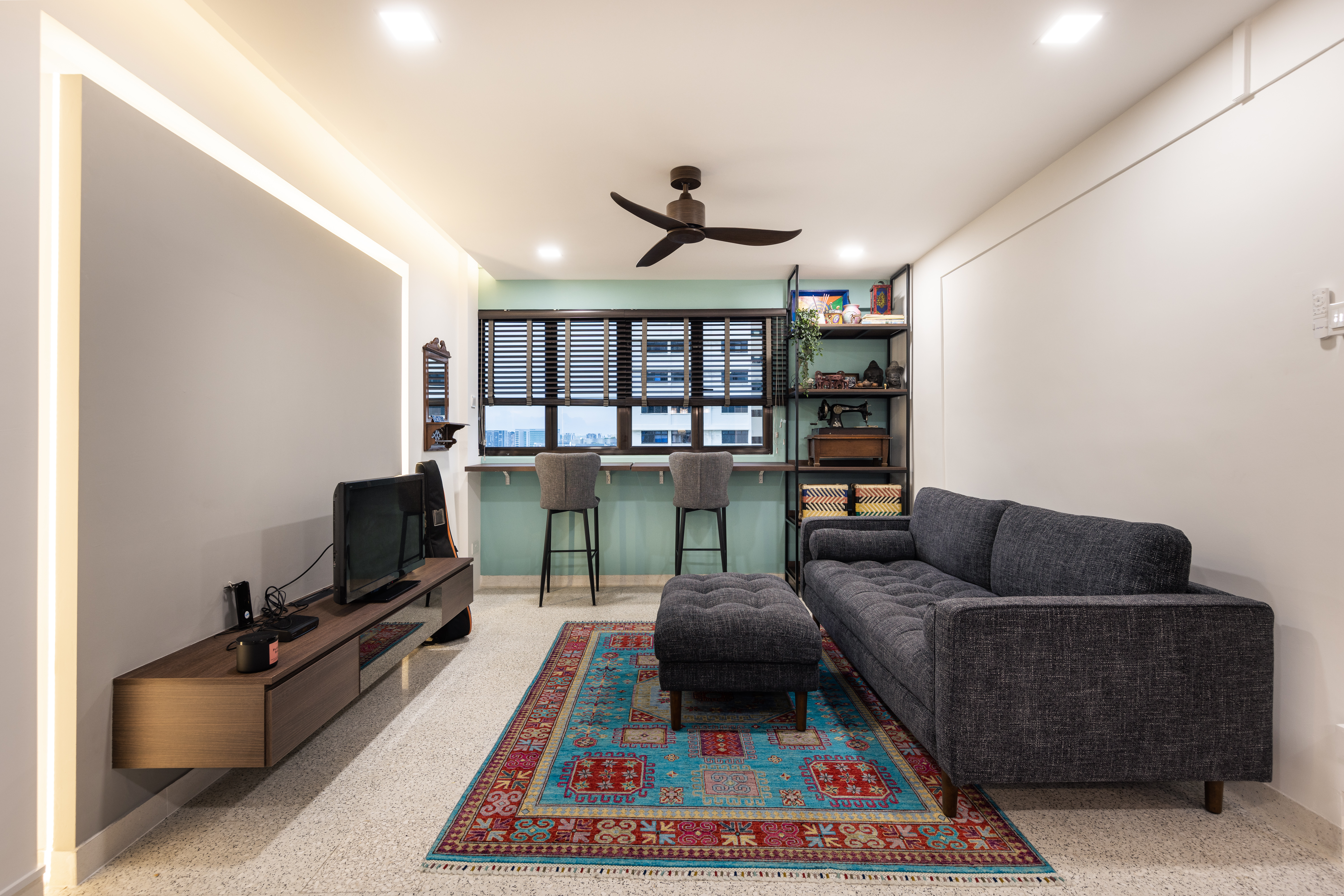 Eclectic Design - Living Room - HDB 5 Room - Design by U-Home Interior Design Pte Ltd